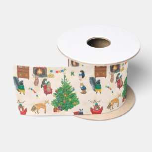Frohe Weihnachten Wildlife Fun Satinband