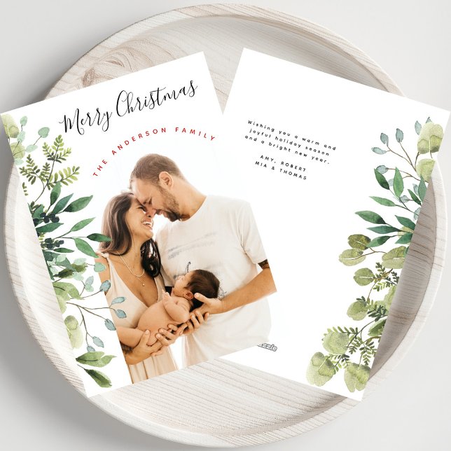 Frohe Weihnachten Winter Botanicals Elegantes Foto (Von Creator hochgeladen)