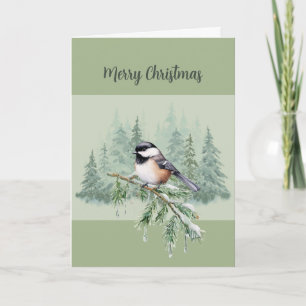 Frohe Weihnachten Winter Fichten Baum Meise