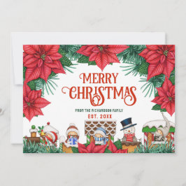 Frohe Weihnachten Winter Poinsettia Red Custom Fot