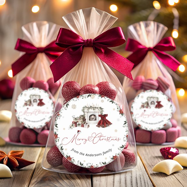 Frohe Weihnachten Winter Runder Aufkleber (Von Creator hochgeladen)