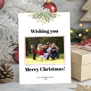 Frohe Weihnachten Wintergrün Foto Weihnachten