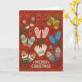 Frohe Weihnachten Winterhandschuhe Karte
