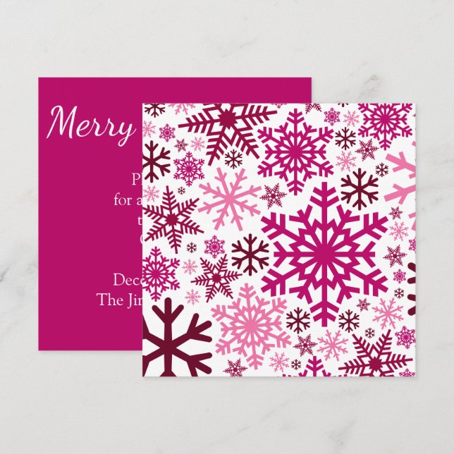 Frohe Weihnachten Winterschneeflockenmuster Einladung (Vorne/Hinten)