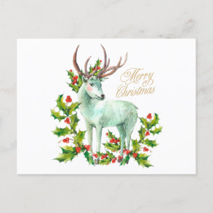 Frohe Weihnachten Woodland Deer und Holly Berry