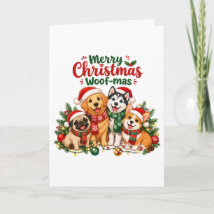 Frohe Weihnachten Woof-mas Hunde Liebhaber Karte