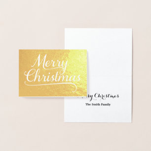 Frohe Weihnachten Word Art Gold Folienkarte