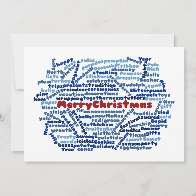 Frohe Weihnachten - Word Cloud - Grüße Karte (Vorderseite)