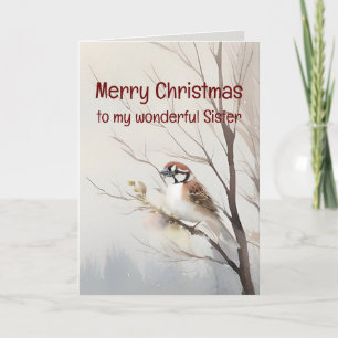 Frohe Weihnachten Wunderschöne Schwester Watercolo Karte