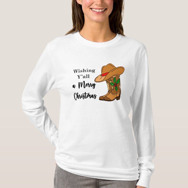 Frohe Weihnachten wünschen T-Shirt (Vorderseite)