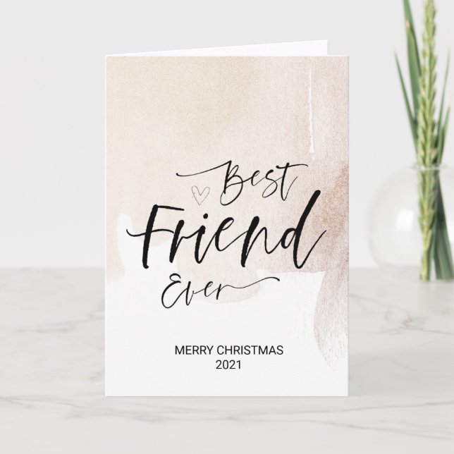 Frohe Weihnachten wünscht besten Freund Gold Weihn Karte (Vorderseite)