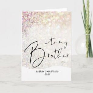 Frohe Weihnachten wünscht meinem Bruder Gold Xmas Karte