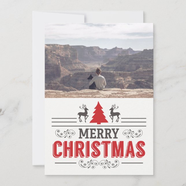 Frohe Weihnachten wünscht Retro Typografie Familie (Vorderseite)
