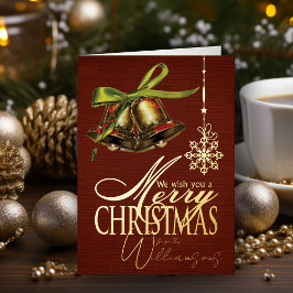 Frohe Weihnachten wünscht Retro Xmas Card Gold Foi