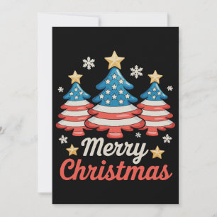Frohe Weihnachten Xmas Baum Amerikanische US-Flagg