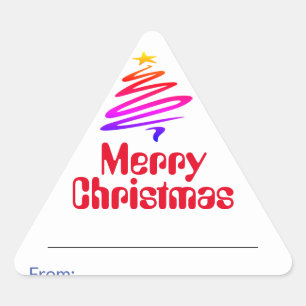 Frohe Weihnachten. Xmas Gegenwart Triangle Aufkleb Dreieckiger Aufkleber