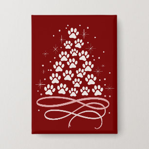 Frohe Weihnachten Xmas Hund Haustier Baum Winter H Button