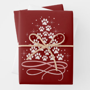 Frohe Weihnachten Xmas Hund Haustier Baum Winter H Geschenkpapier Set