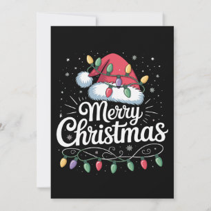 Frohe Weihnachten Xmas Lichter Santa Hut Familie