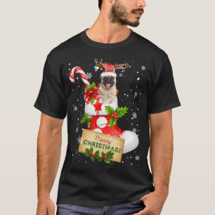 Frohe Weihnachten Xmas Lichter Santa Rentier Mops T-Shirt