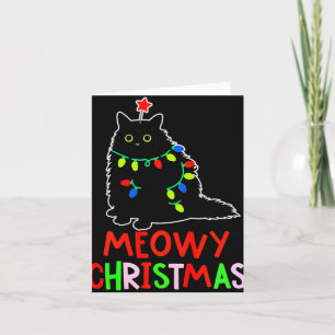 Frohe Weihnachten Xmas Lichter schwarze Katzen-Pyj Karte