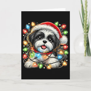 Frohe Weihnachten Xmas Shih Tzu Santa Hund Männer Karte