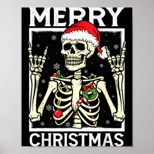 Frohe Weihnachten Xmas Totenkopf Skelett Lustige M Poster