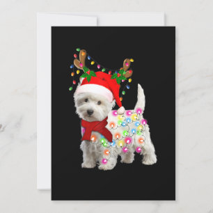 Frohe Weihnachten Xmas Westie Hund Rentier Cosplay Einladung