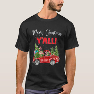 Frohe Weihnachten Y’All Xmas Bäume Flamingo Red T-Shirt