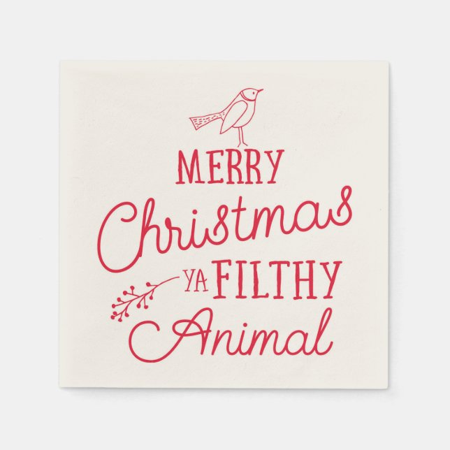 Frohe Weihnachten Ya Filthy Animal Paper Napkins Serviette (Vorderseite)