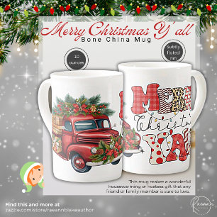 Frohe Weihnachten Y'all Bone China Tasse