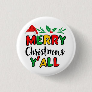 Frohe Weihnachten Y'all Button