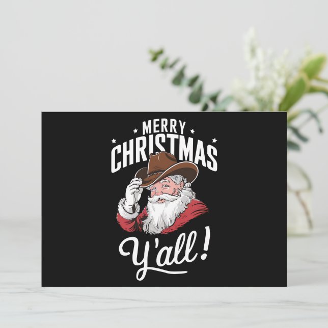 Frohe Weihnachten Y'all Country Cowboy Santa Claus (Stehend Vorderseite)