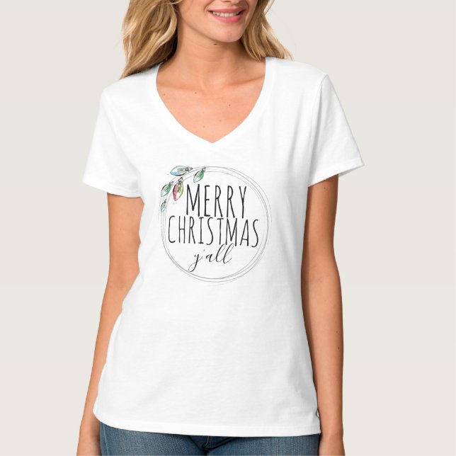Frohe Weihnachten yall Funny T Shirt (Vorderseite)