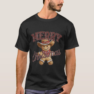 Frohe Weihnachten Yall Gingerbread Cowboy Howdy We T-Shirt