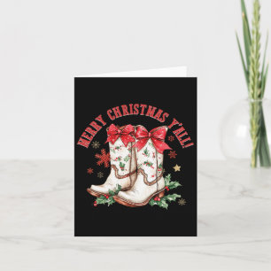 Frohe Weihnachten Y'all Howdy Weihnachtsschuhe Cow Karte