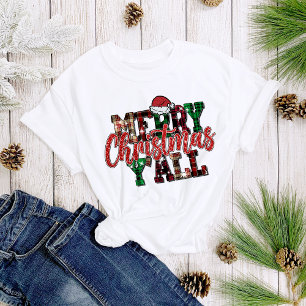 Frohe Weihnachten Y'all Kariert Spaß Weihnachten F T-Shirt