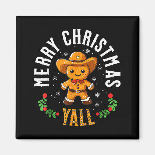 Frohe Weihnachten Yall Lebkuchen Cowboy Howdy West Magnet