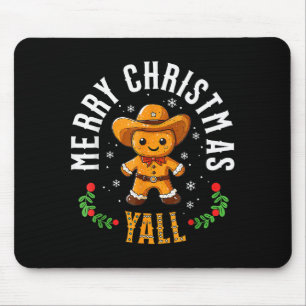 Frohe Weihnachten Yall Lebkuchen Cowboy Howdy West Mousepad