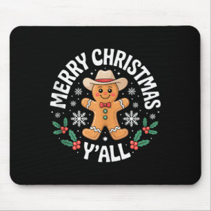 Frohe Weihnachten Yall Lebkuchen Cowboy Howdy West Mousepad