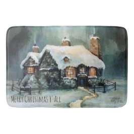 Frohe Weihnachten Y'All Marvelous Winter Night Badematte