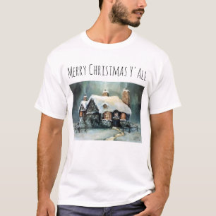 Frohe Weihnachten Y'All Marvelous Winter Night T-Shirt