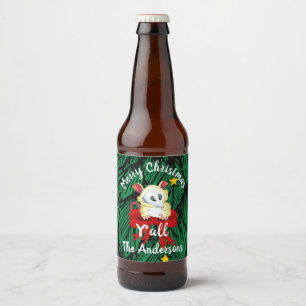 Frohe Weihnachten Ya'll mit Possum Bierflaschenetikett
