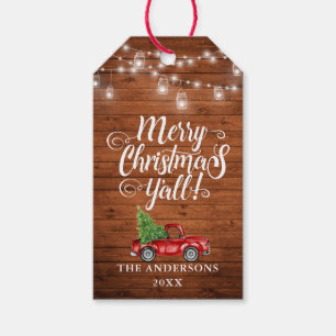 Frohe Weihnachten Y'all Rustic Wood Jar Lights Tru Geschenkanhänger