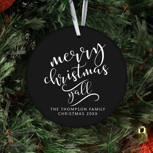 Frohe Weihnachten Y'all Texas Holiday Foto Keramik Ornament (Von Creator hochgeladen)