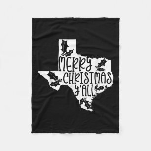 Frohe Weihnachten Yall Texas Mistelzweig Weiß Graf Fleecedecke
