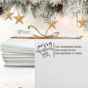 Frohe Weihnachten Y'all Texas Urlaub Rücksendeadre Permastempel