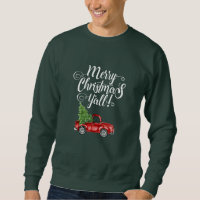 Frohe Weihnachten Y'all Vintag Red Truck Green