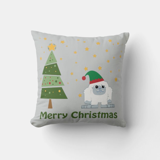 Frohe Weihnachten Yeti Kissen (Vorderseite)