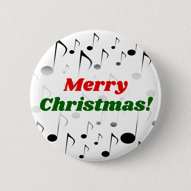 "Frohe Weihnachten!" + Zahlreiche Notenmuster Button (Vorderseite)